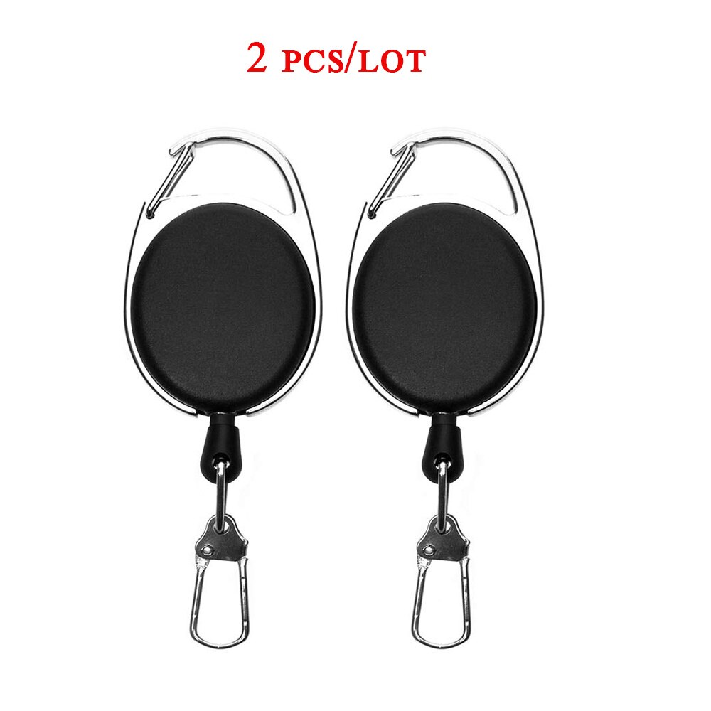 Enrouleur de porte-clés rétractable porte-Badge enrouleur de Zinger de pêche à la mouche avec accessoires de pêche à ressort à dégagement rapide: 2PCS