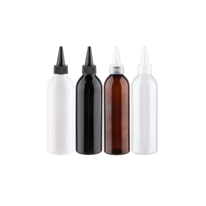 30 x 100ml 150ml 200ml 250ml lege witte plastic flessen, pet-flessen met puntige dop voor huidverzorgingscrème, shampoo-gelflessen