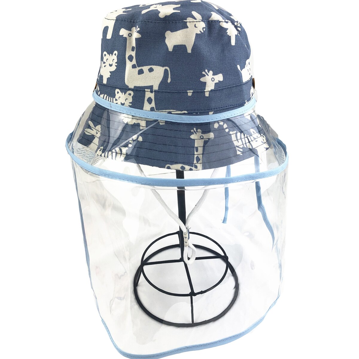 Trend Kids Protective Waterproof Bucket Hat Floral Cartoon Print Fisherman Cap with Removable Full Face Shield: 5 / S