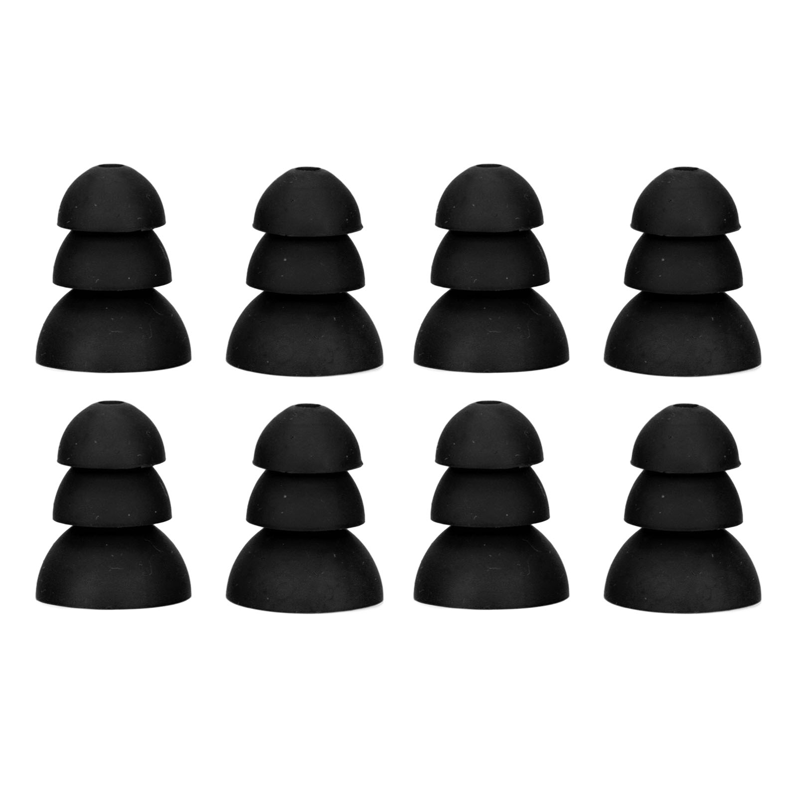 8 Uds audífono puntas para los oídos tapón para los oídos cúpula 3 capas reemplazo de silicona suave BTE ITE audífonos de bolsillo tapones para los oídos cúpulas cuidado de los oídos: Negro