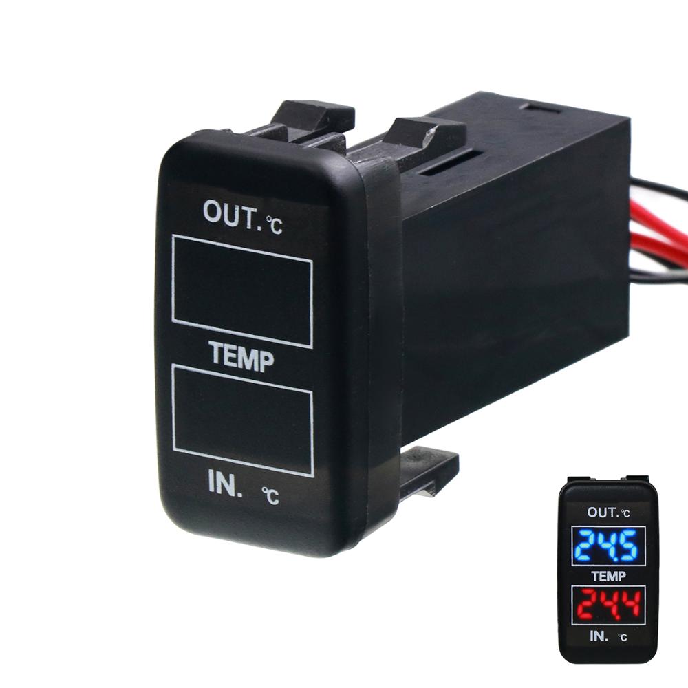 Car internal/external temperature display, dual temperature sensors use for TOYOTA Hilux VIGO,Coaster,Corolla ex,Yaris