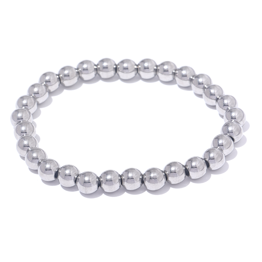 Yhpup 3/4/5/6 MM cuentas de acero inoxidable pulsera elástica hecha a mano diaria brazalete impermeable muñeca al por mayor joyería de Color dorado para hombres: Verde Dragonly
