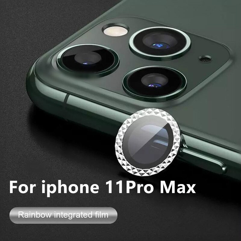 Back Lenses Camera Protector For iPhone 12 11 Pro Max 12Mini Rear Lens Ring Sticker Film Diamond Bling Protective Back Stickers: For iPhone 11Pro Max