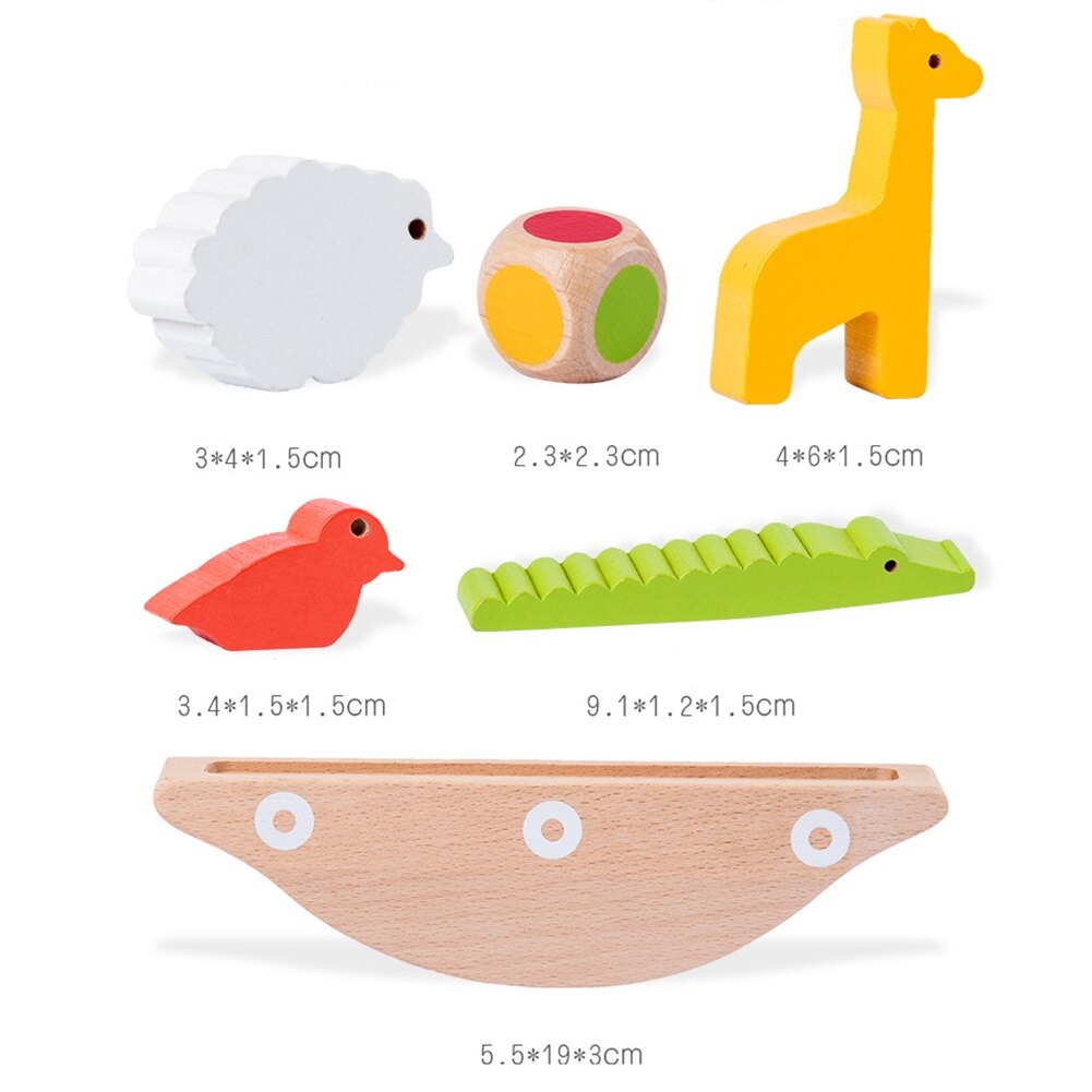 Giocattolo educativo precoce del gioco di impilamento dell&#39;altalena della barca dell&#39;equilibrio dei blocchi di animali di legno dei bambini