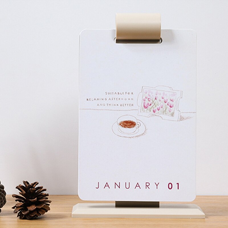 Desk Calendar Yearly Flip Calendar Daily Planners with Hanging Mount THIN889