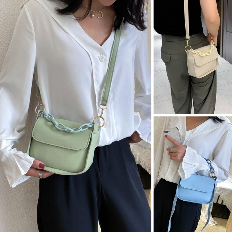 Vrouwen Handtassen Nieuwigheden Voor Vrouwen Solid Kleine Pu Lederen Crossbody Tassen Ketting Lady Reistassen Over De shoulde