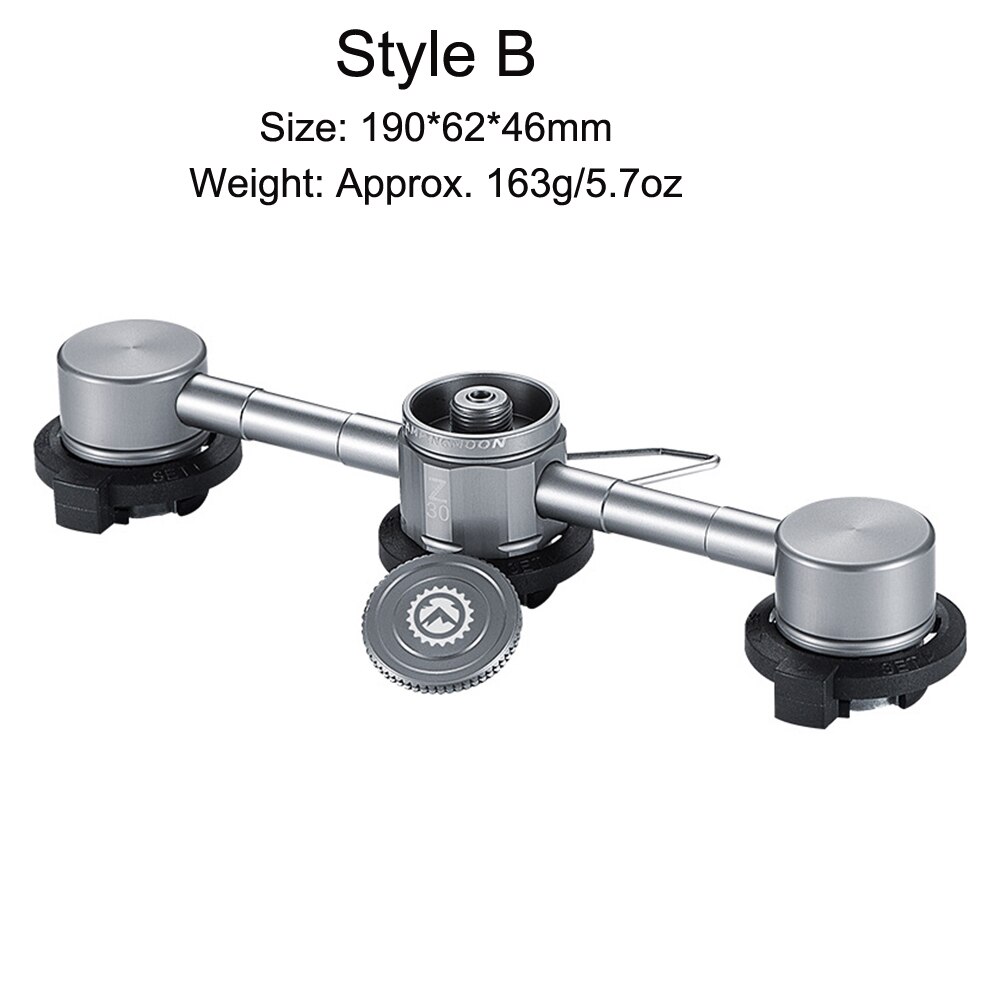 Multifuntional Gas Burner Cartridge Head Conversion Adapter Nozzle Flat Tank Convertor Aluminum Alloy Gas Stove Adapter: Style B