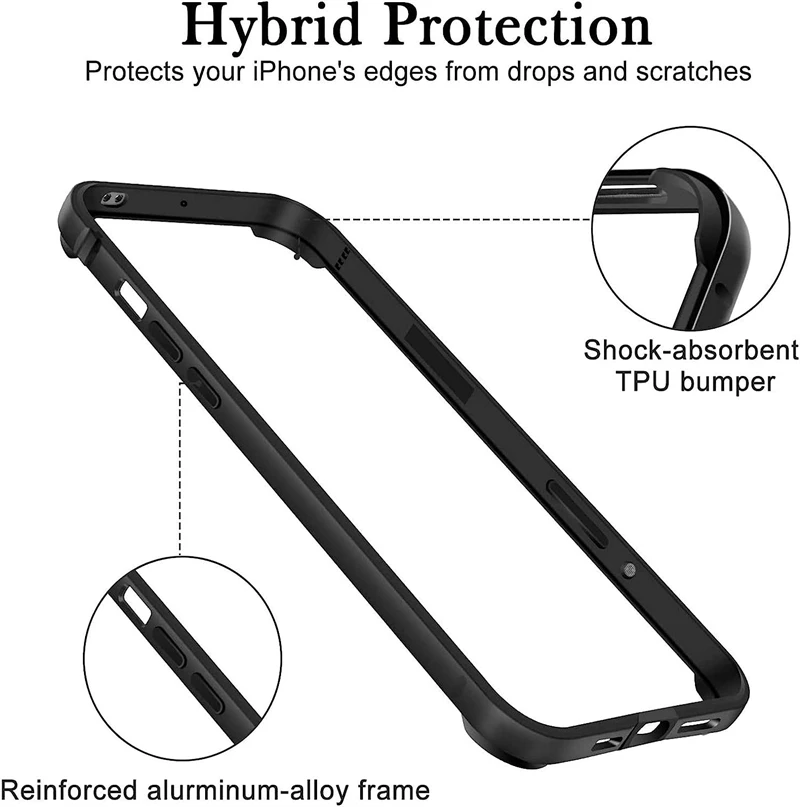 Aluminium Frame Metal Bumper Hard Case for IPhone 16 15 14 13 12 11 Pro Max Plus 16E 16Pro 15Pro IPones Soft Inner Phone Cover