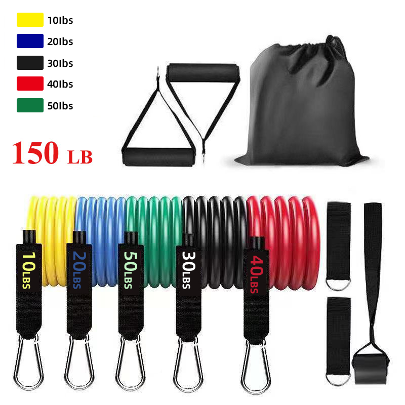 11 Pcs Elastische Resistance Bands Sets Workout Ru... Grandado