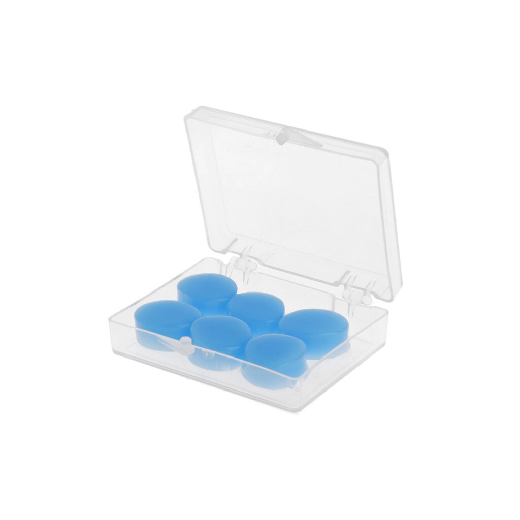 6Pcs Oordopjes Beschermende Oordoppen Silicone Soft Waterdicht Anti-geluid Oordopjes Protector Zwemmen Douchen Water Sport: Blauw