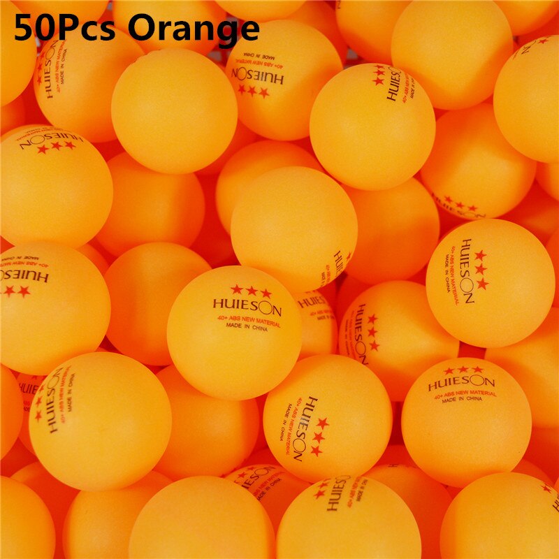 Huleson-Juego de pelotas de tenis de mesa de 3 estrellas, Material inglés, Pelotas de Ping Pong de práctica, ABS, entrenamiento, 10/50/100 Uds.: 50Pcs Orange