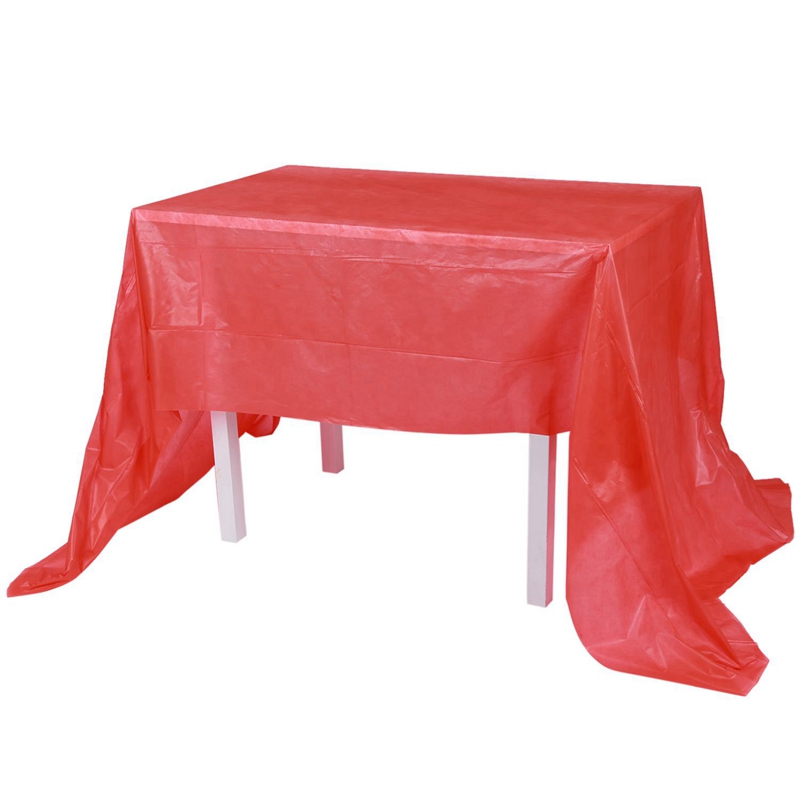 ! 2 stk. peva engangsduge duge til stofdæksel fest catering events bordservice, hvid og stor rød