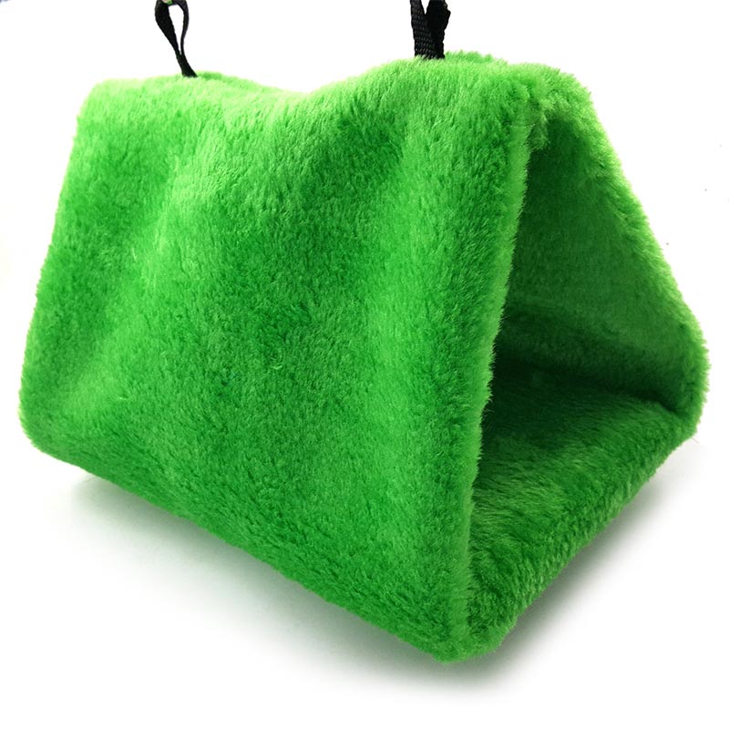 Vogelkooi Papegaai Warm Hangmat Kooi Voor Vogels Nest Zachte Pluche Tent Bed Opknoping Cave Hamster Papegaai Huis Pajaros Vogel levert: green / 21X14X18cm