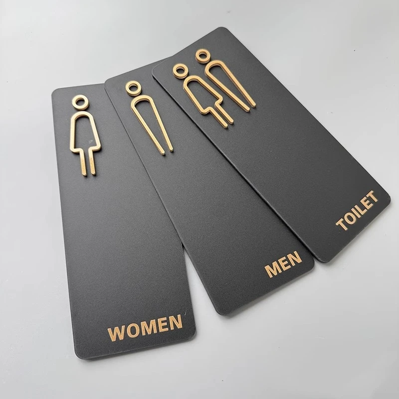 Door Sign Acrylic Restroom Ladies and Gentleman Toilet Sign Plate Mall Office Hotel Wash Room Toilet Reminder Signage Board