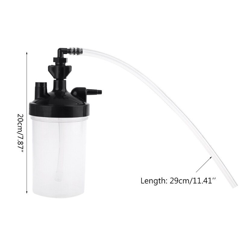 Oxygen Bubbler Bottle - Humidity for Oxygen Concentrator with Tubing Connector Elbow 12&quot; Au17 21