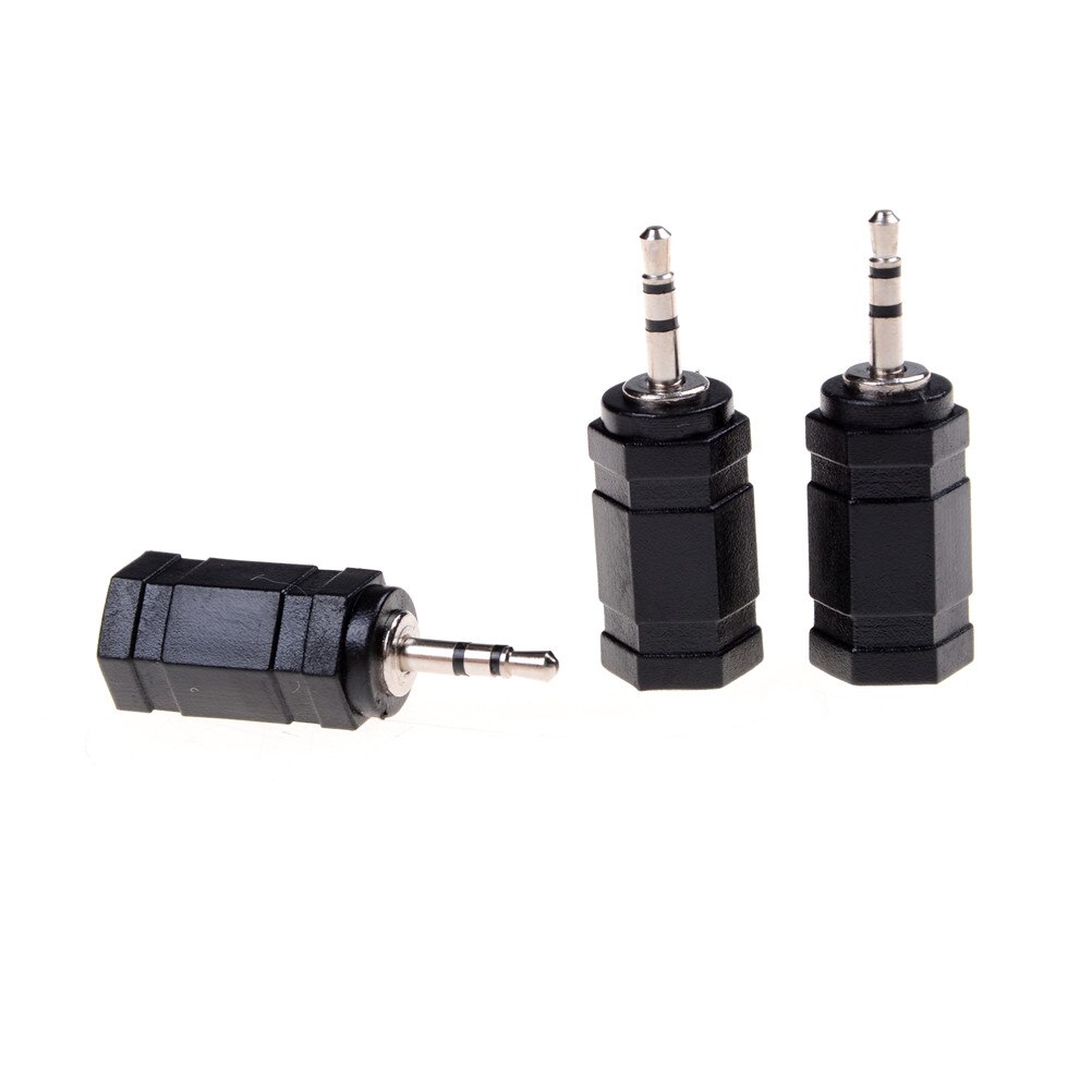 Black 3 PCS 2.5mm Male To 3.5mm Female Audio Stereo Headphones jack Adapter Plug