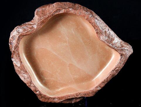 Plato de agua para reptiles e insectos, cuenco de agua, bandeja de alimentación para baño, tortuga Gecko, lagarto, serpiente, Tortuga, patrón de mármol, decoración para terrario grande: Small
