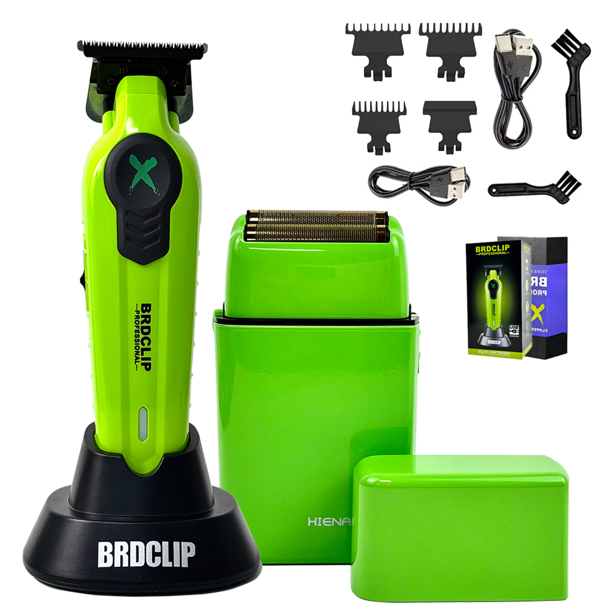 BRDCLIP Hochleistungs-Profi-Friseur-2-teiliges einstellen 8000 U/min Rasierer Bildhauerei Salon Haarschneider Keramikklinge Haarschneidemaschine beenden-Maschine: verrotten
