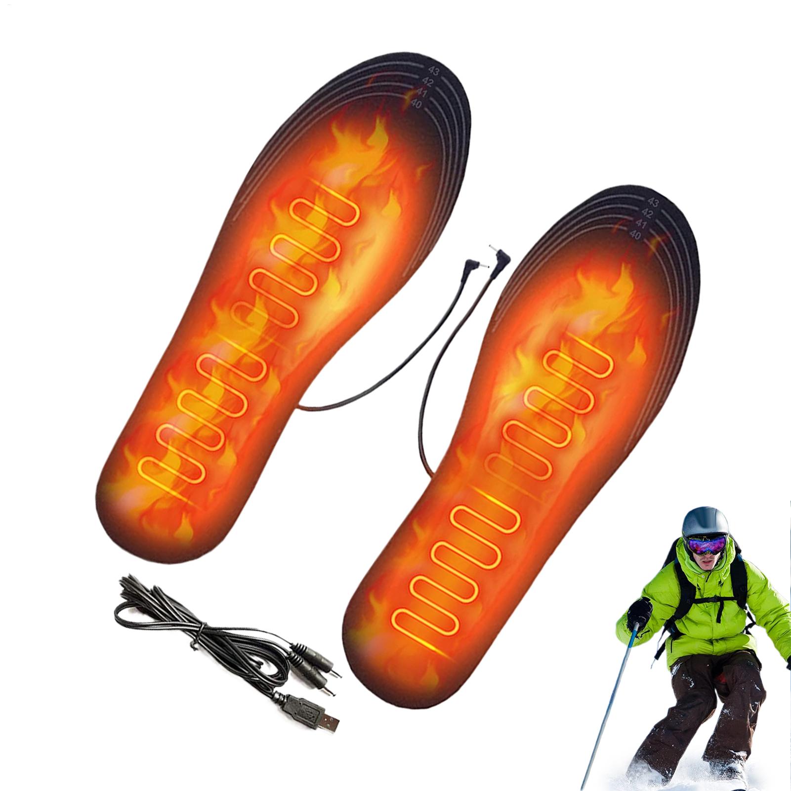 Usb-verwarmende inlegzolen, op maat te snijden voetverwarmer, elektrische voetverwarmer voor skiën, snowboarden, ijsvissen, wandelen en fietsen