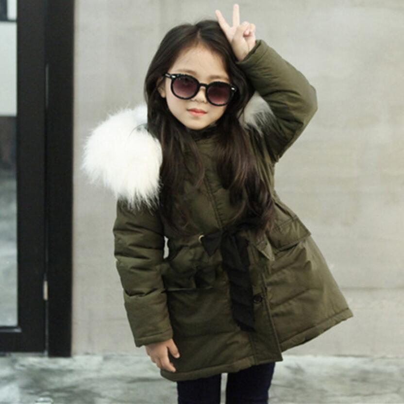 Girls clothes kids winter hooded thickening cotton jacket girl clothes long style coat child warmly jacket girls cute tops 3-11Y: 11