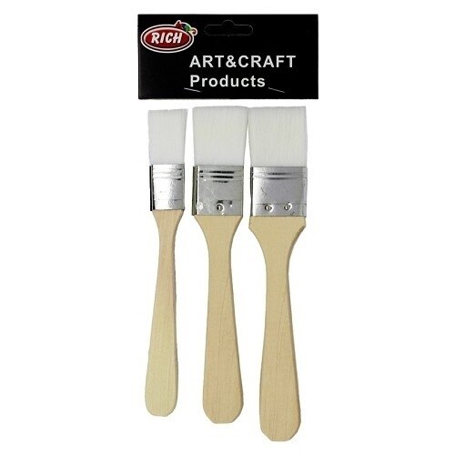 Borstel Set Economische 3'lü Wit Varkenshaar 2 Cm 2,5 Cm 3 Cm Rand Breedte Houten Handvat Natuurlijke Haren Borstel Alle gebieden Toegepast Economische Borstel