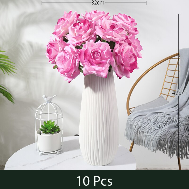 10 Pcs Rose Artificielle Flower Silk Rose Flower 50cm High Wedding Flowers Decoration Luxury Home Decor Valentine Day: SMTMG010