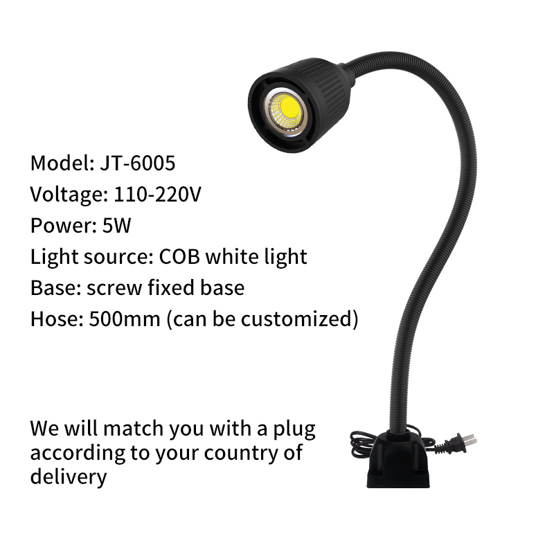Lampe de travail d'atelier LED 5W 110-220V 40CM col de cygne LED lampe de travail industrielle pour établi tour perceuse presse lumières de Garage: Black