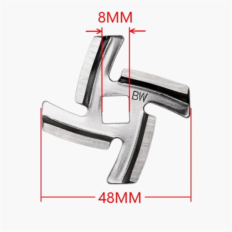 1pc8mm Stainless Steel Meat Grinder Blades with Square Hole Spare Parts Replacement Mincer Cutting for Meat Grinder: Default Title