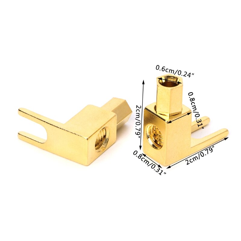 5 stück bananenstecker auf gabelkabeladapter y-förmiger lautsprecherkabelanschluss bananenbuchse
