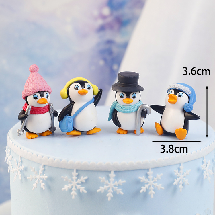 Décoration de gâteau joyeux anniversaire, chapeau de pingouin, flocon de neige, Igloo, Cupcake, cuisson, drapeau de fête, décor de gâteau pour réception pour bébé, de noël: plum