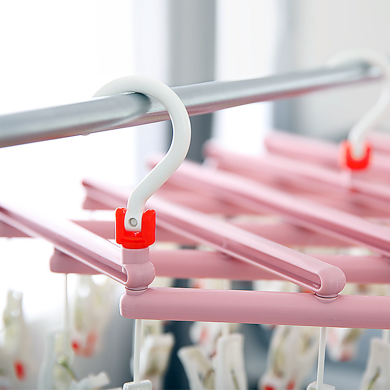 Wonderlife 29 Clip Plastic Retractable Drying Rack Windproof Non-slip Underwear Socks Multi-clip Rotatable Hanger Drying Rack
