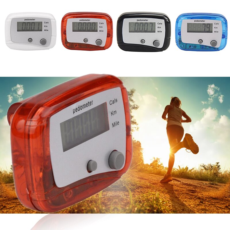 Mini Digital Calculation Clip-on Passometer LCD Pedometer for Walking Running Jogging Training Step Counter Double Keys