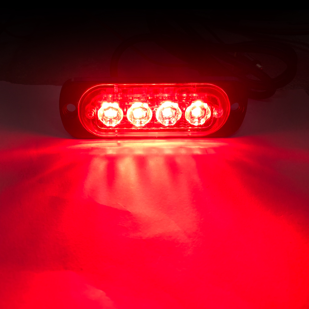 4 led-varsellys for bil, lang, lys grill, hvit, gul, for 12v 24v lastebil, tilhenger, sidelys, nødlys, politi, rotorlykt, signal: Rgb