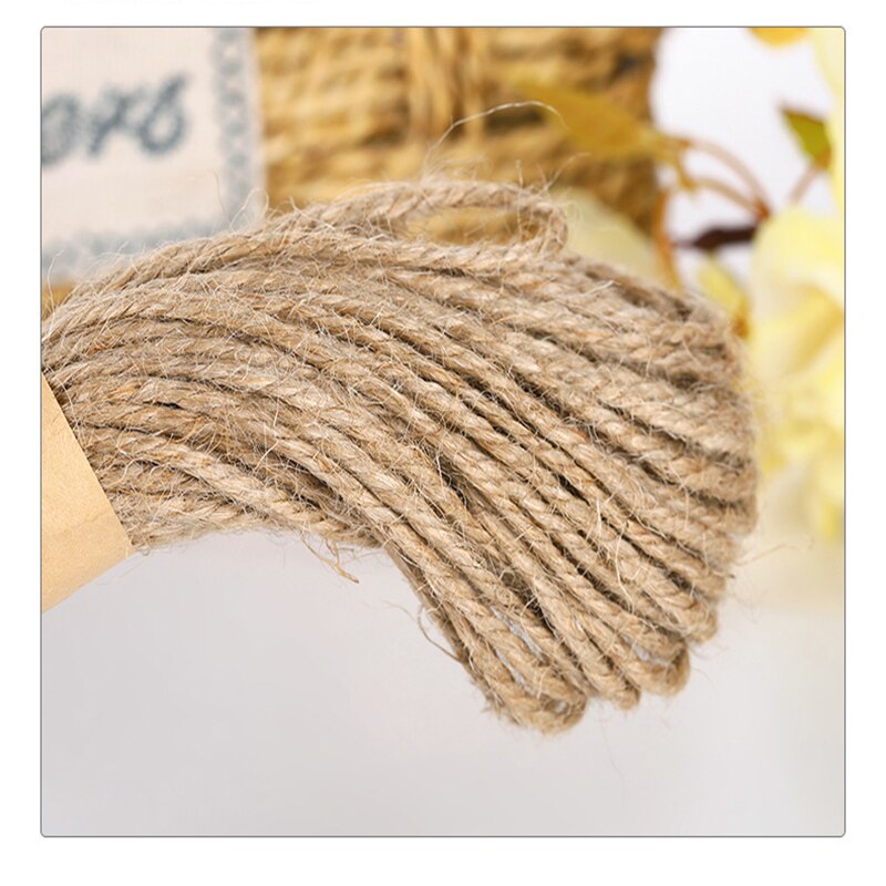 1 Mm/2 Mm/3 Mm Breed Natuurlijke Jute Touw Kerst Decoratie Cadeau Verpakking Touw Hand Made Fijne linnen Opknoping Tag Touw