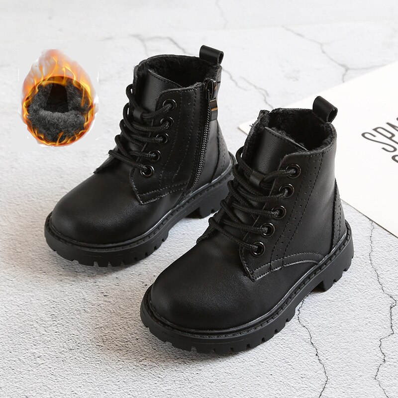 Mudipanda Kids Winter Martin Laarzen Baby Meisjes Snowboots Jongens Warme Pluche Schoenen School Kinderen Enkellaars Non-slip Schoenen: EUR30(Insole 19.1cm)