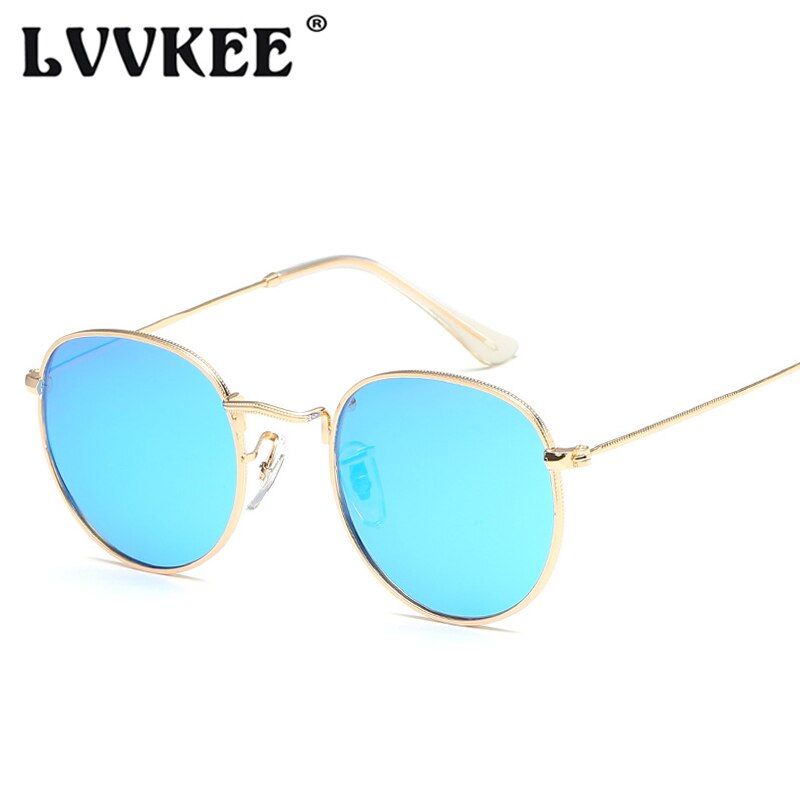 Lvvkee metalliset retro pyöreät aurinkolasit naisten klassiset hd polarisoidut aurinkolasit miehille ajo oculos de sol naaras