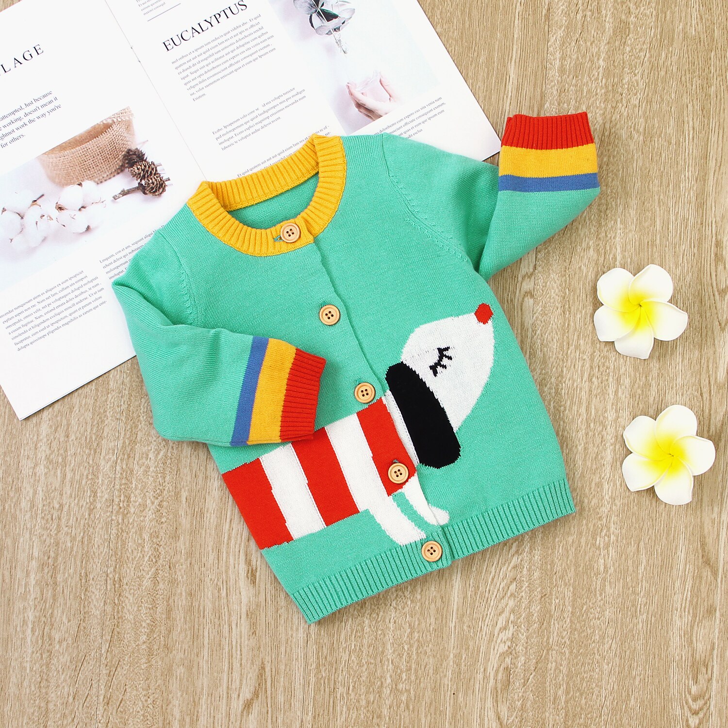 Newborn Baby Kids Knited Sweaters Autumn Coats Round Neck Long-Sleeve Buttons Jacket with Pockets Baby Boy Girl Sweater 0-2Y