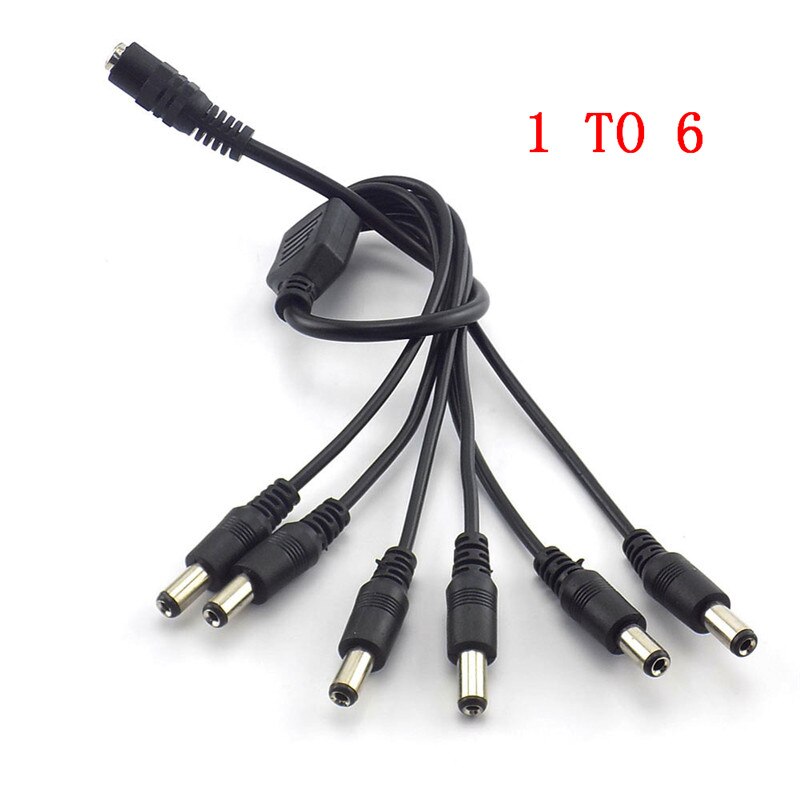 Répartiteur d'alimentation 12V DC 1 femelle à 2 3 4 5 6 8 mâle, câble de vidéosurveillance, accessoires de vidéosurveillance, adaptateur d'alimentation 2.1x5.5mm