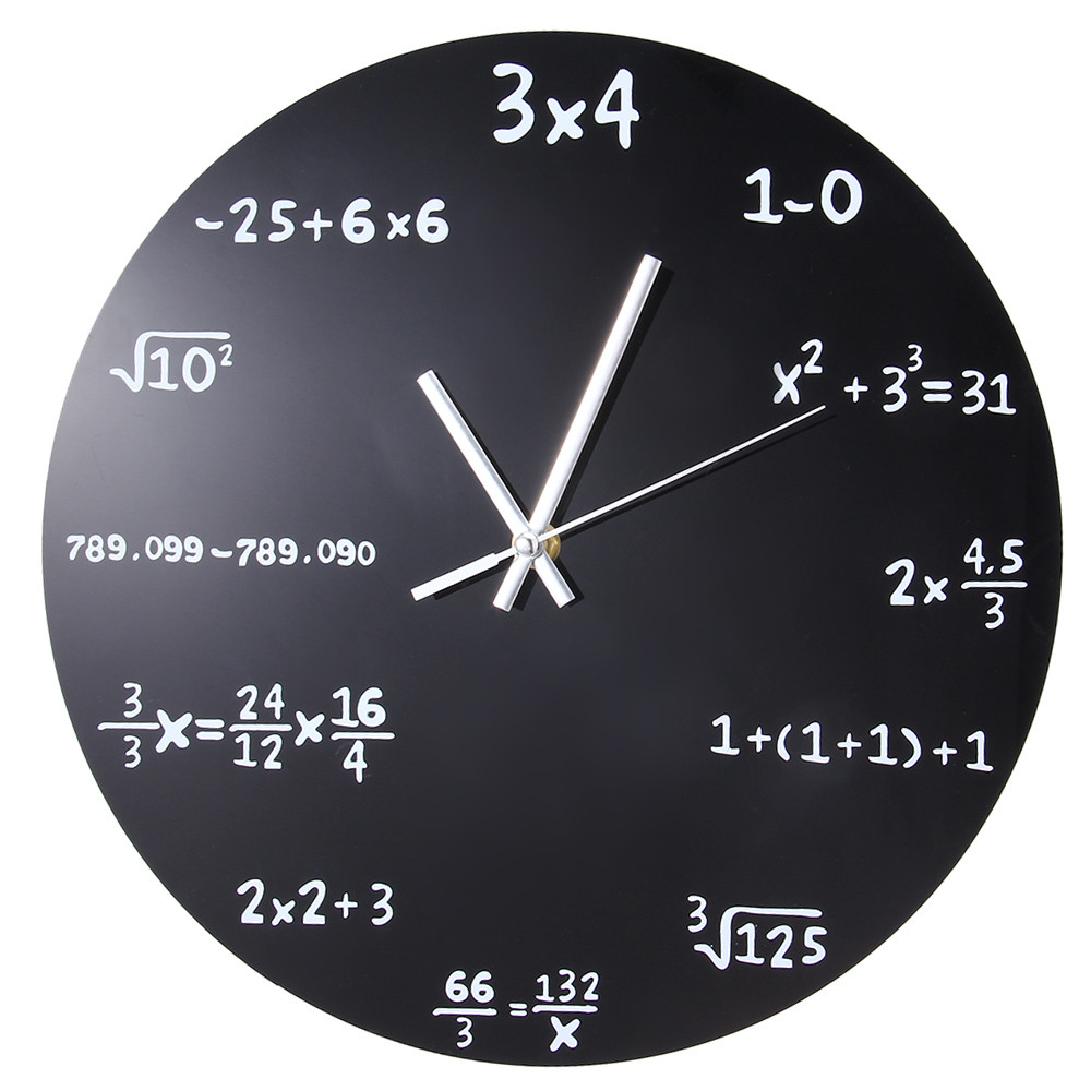 Large Wall Clock Mathematics Blackboard Pop Quiz Clock Modern Big Wall Watches For Living Room Wall Home Decor