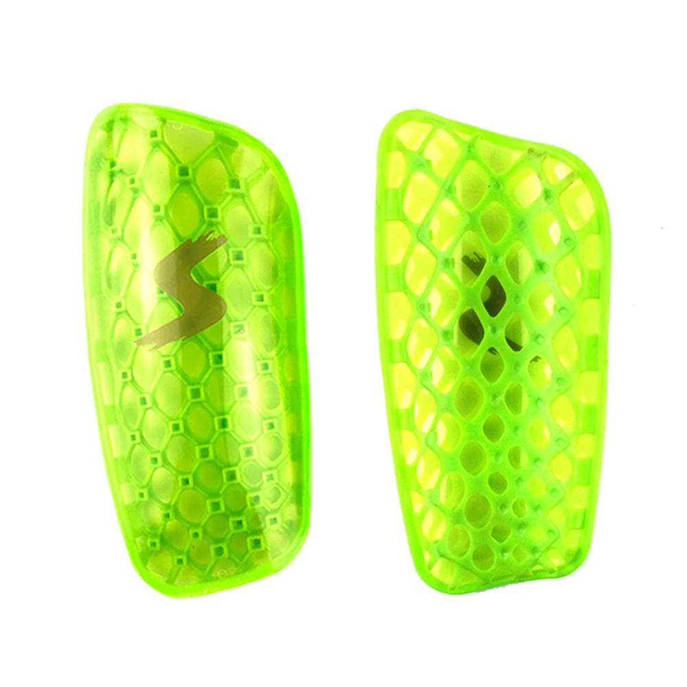 1 Pair Football Shin Pads Plastic Soccer Guards Leg Protector For Kids Adult Safety Plate Breathable Shin Guard: green / L