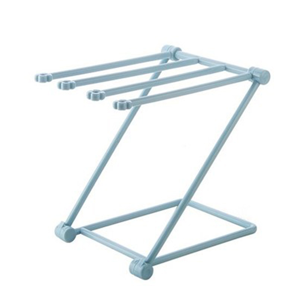 Estante de secado plegable para cocina, trapos para cocina, soporte para estante, botella de leche de alimentación, soporte plegable de vidrio de escritorio: Blue