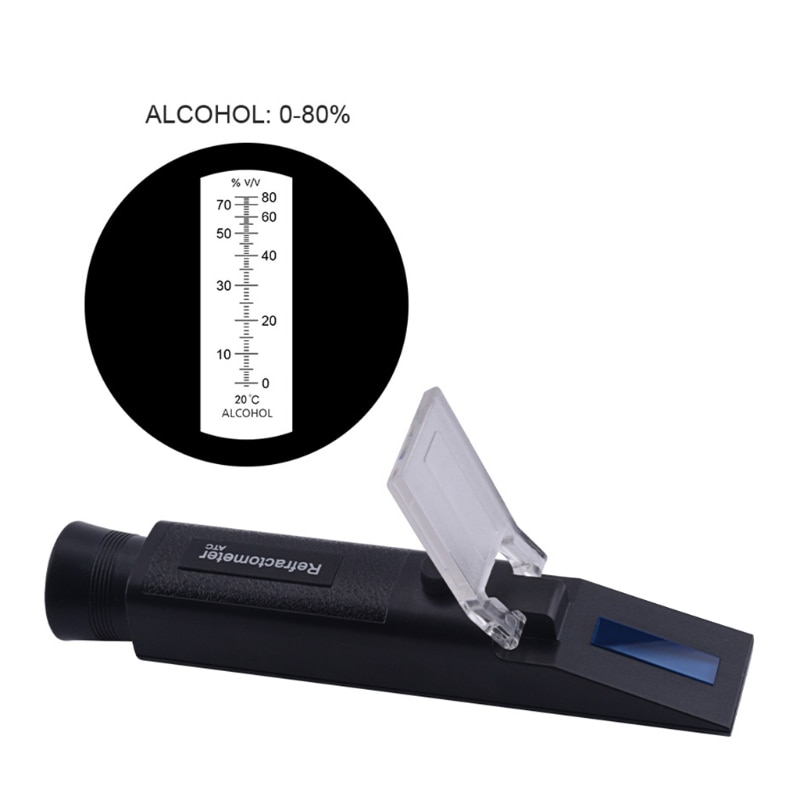 Alcohol Meter For Moonshine 0~80%V/V Refractometer Alcohol Tester ATC Handheld