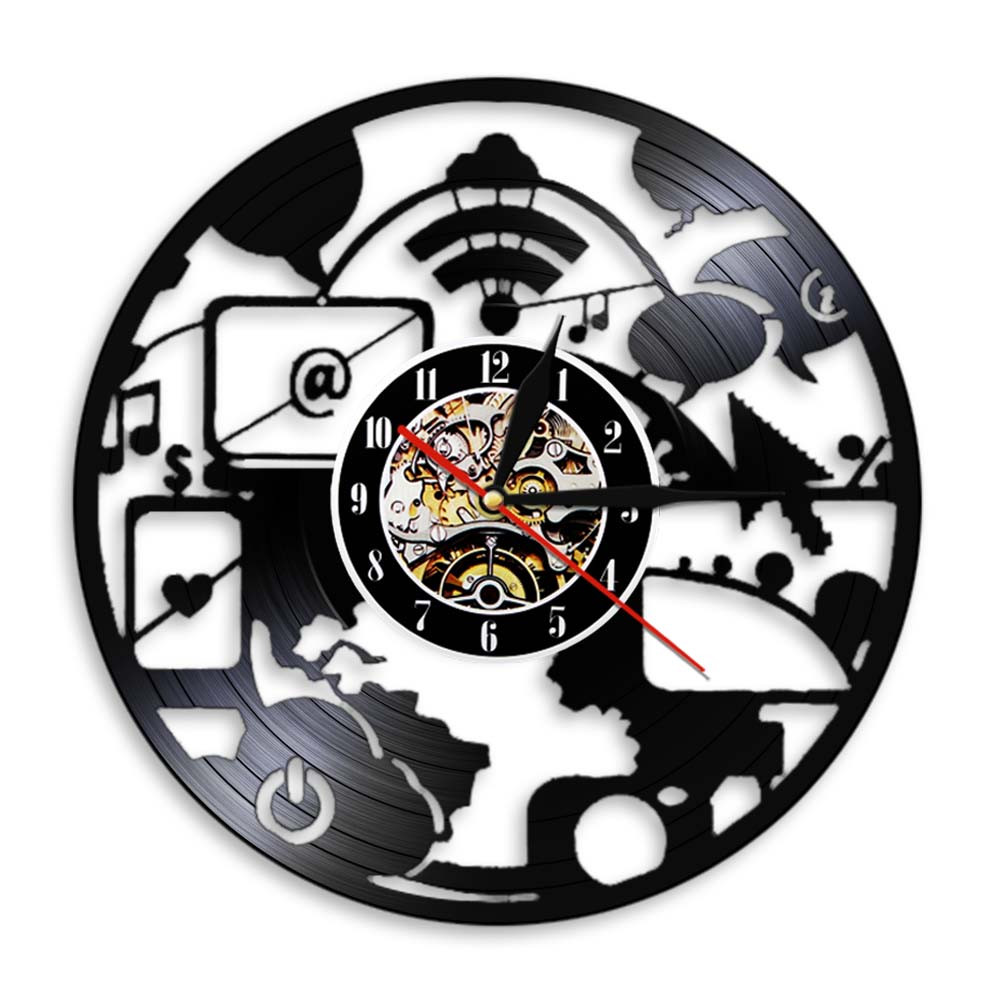 Geek – horloge murale Chic en vinyle pour ordinateur, décoration artistique moderne, pour cyber-école, Geek Nerd