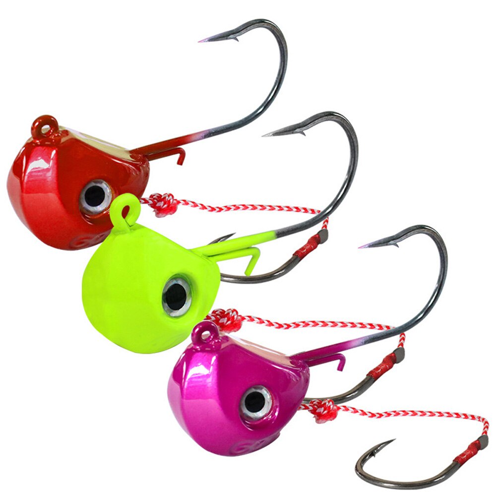 Iso jigi vieheet 40g 60g 80g 100g metallipää jigit kalastuskoukut yksikoukulla pesca tarvikkeet vene merikalastusvälineet