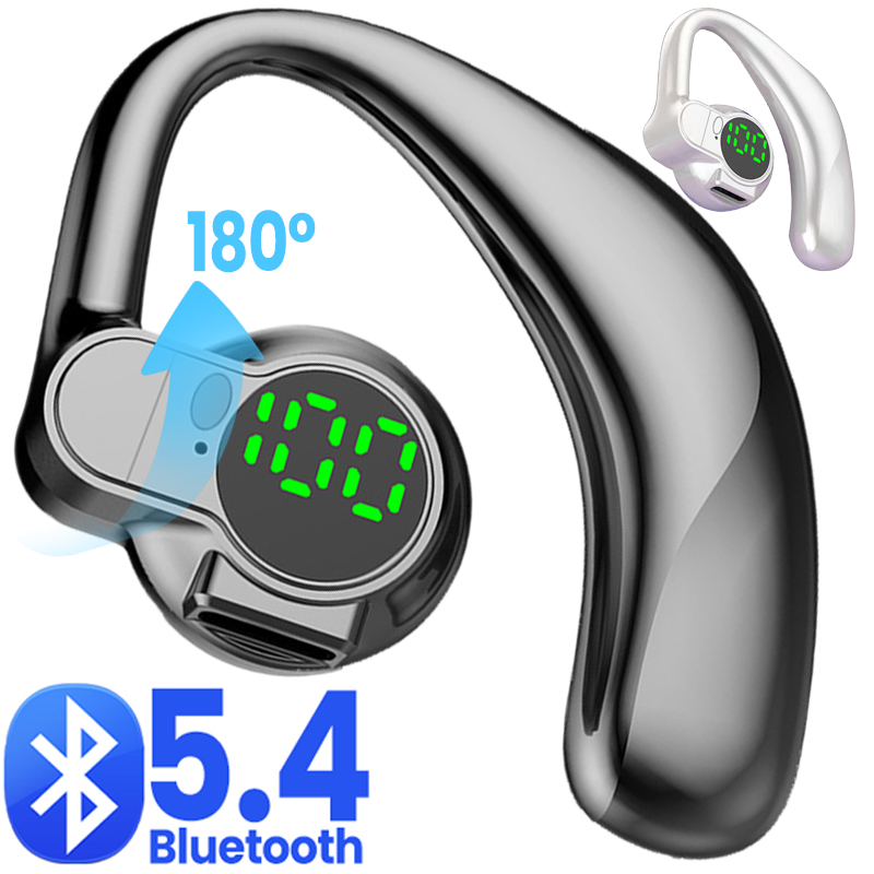 180 ° Drehbare kabellose Knochenleitungskopfhörer, Bluetooth 5.4, Freisprech-Ohrbügel, Geräuschunterdrückung, Ohrhörer mit Mikrofon