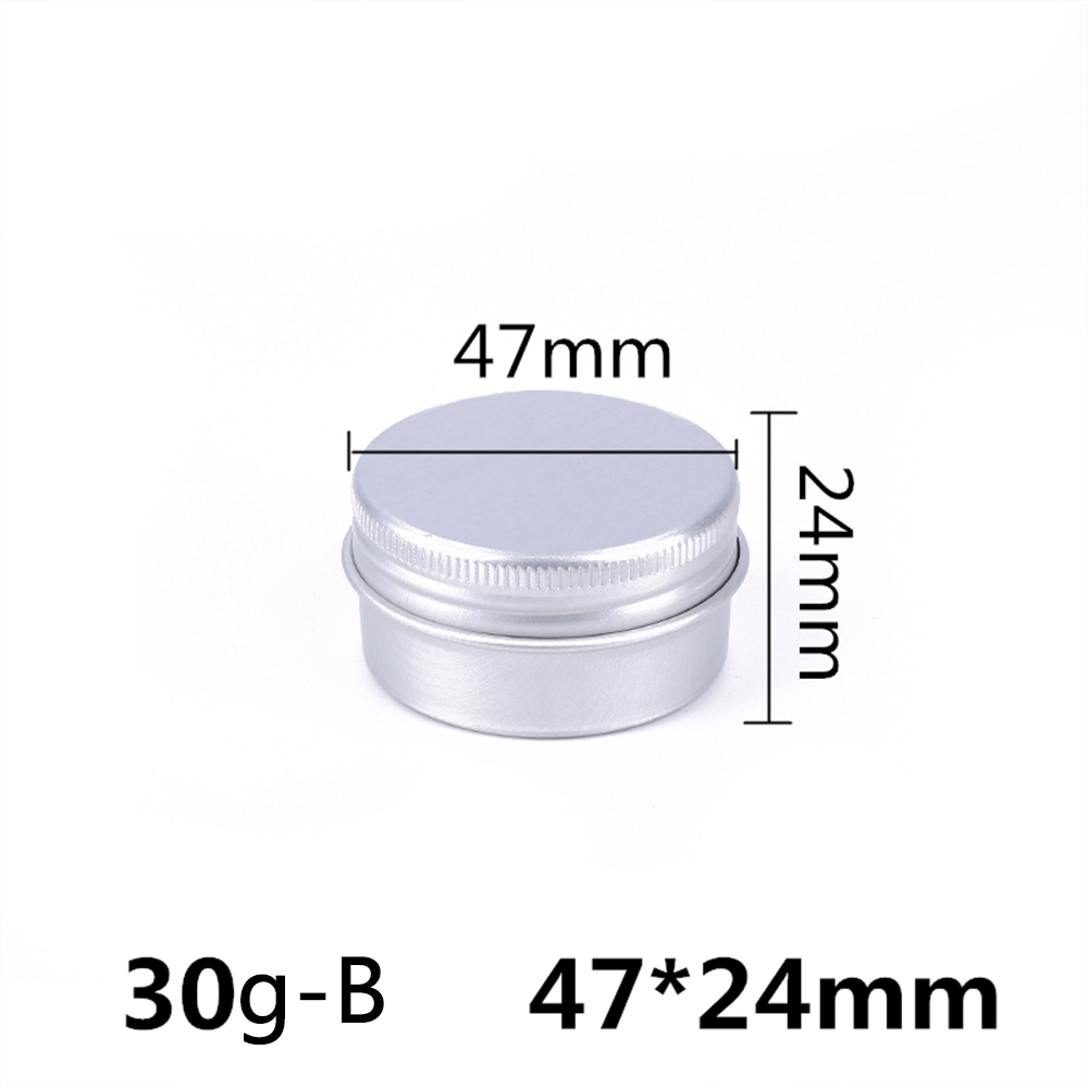 Boîte ronde vide en aluminium Portable, boîtes en métal et étain, bricolage crème argent, boîtier en aluminium, 5/10/15/20/30/50/60/80/100/110/150/200g