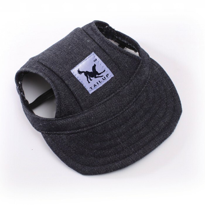 TAILUP Hond Cap Met Oor Gat Zomer Honkbal Voor kleine Puppy Outdoor Sunbonnet Cap Pet Producten Size S/M-12 Stijl: denim black / S