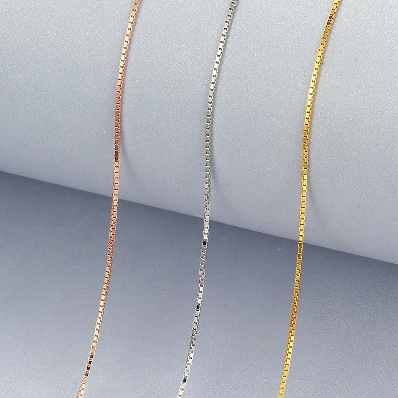 1.2/1.5 Mm Roestvrij Staal Zilveren Box Ketting 47 Cm + 4 Cm Breiden Ketting Past Mannen Vrouwen 'S Sieraden