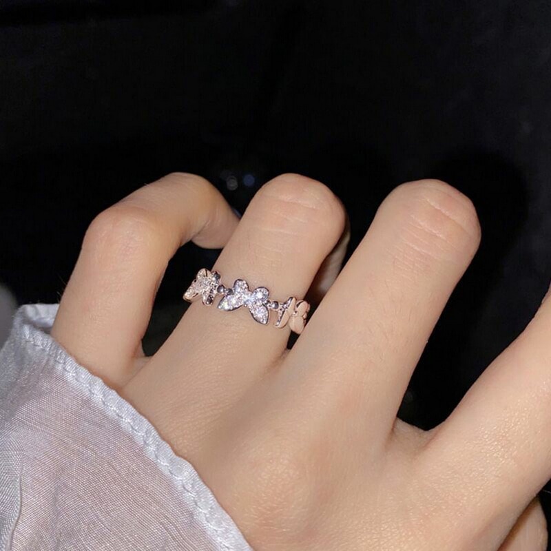 Silber Farbe Tanzen ziehen um Schmetterling Ringe zierlich Insekt Minimalistischen Ringe Für Frauen Französisch Jewlery 2022 Trend Anillos