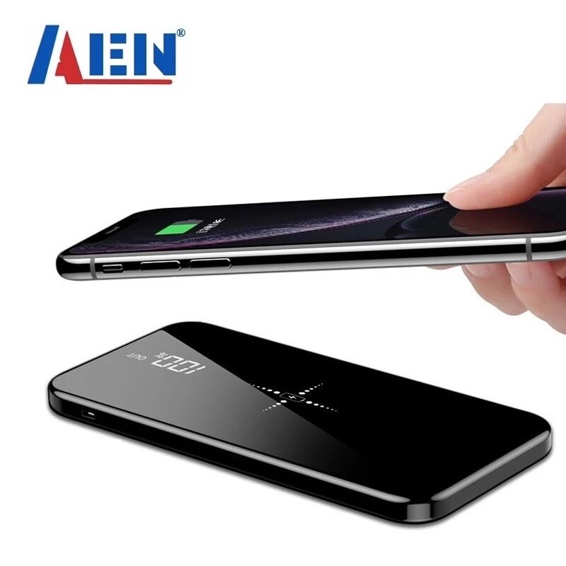 Trådløs 50000 mah powerbank dobbelt usb spejlskærm trådløs oplader powerbank bateria ekstern til iphone 8 x samsung